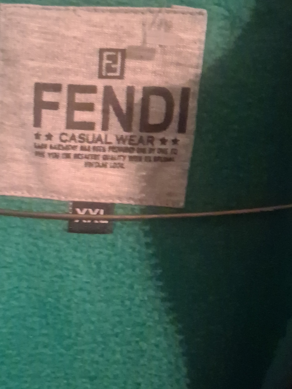 Fendi Teal Allover Logo Zip Hoodie - Picture 2 of 5
